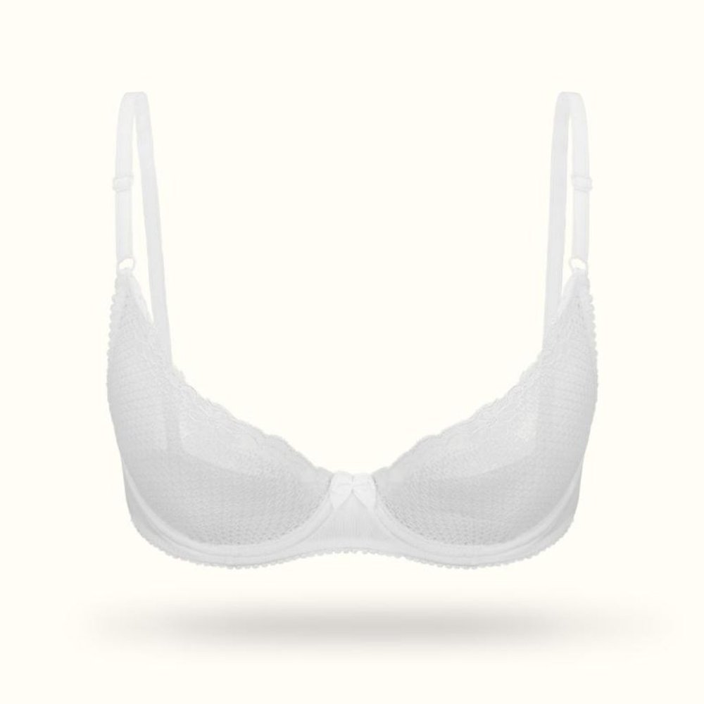 NWT Wingslove 1/2 Cup Lace Mesh Demi Underwire Bra